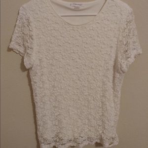 Calvin Klein White Lace Top